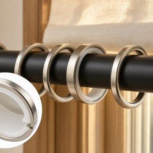 13 Silencing Roman Curtain Rings With Plastic Liners Noise Reduction Drapery Rings Smooth Sliding Hardware