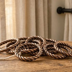16 Decorative Twisted Rope Curtain Rings Elegant Bronze Drapery Loops Stylish Window Accent Hardware Accessories