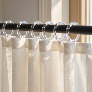 19 Clear Acrylic Curtain Rings Lucite Drapery Loops Invisible Design Modern Window Treatment Ring Accessories