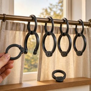 20 Openable Curtain Rings With Easy Snap Closure Removable Drapery Rings Without Taking Down Hanging Rods