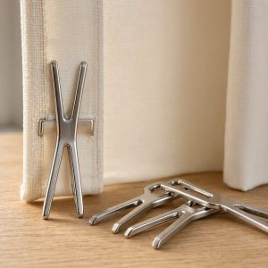 23 Metal Curtain Pleater Hooks Four Prong Drapery Tape Hooks For Deep Pleated Window Curtains Panels