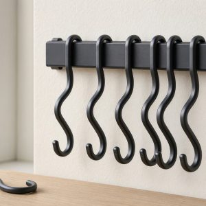 24 Modern Matte Black Curtain Hooks Elegant S Shaped Drapery Hangers Minimalist Window Track Rail Accessories