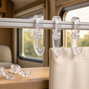 27 Flexible Plastic Curtain Track Hooks Transparent Drapery Glider Hangers Silent Window Hardware For RVs