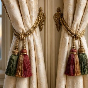 9 Luxury Tassel Curtain Tiebacks Traditional Royal Drapery Holdbacks Fringe Window Trim Accents